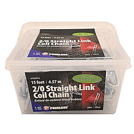2/0 Zinc Straight Link Coil Chain