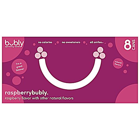 12 oz Raspberry Enhanced Sparkling Water- 8 pk