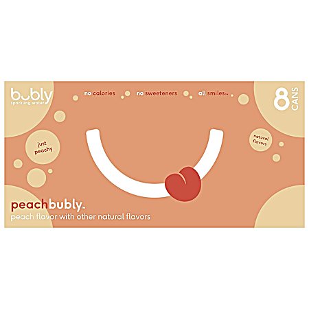12 oz Peach Enhanced Sparkling Water - 8 pk