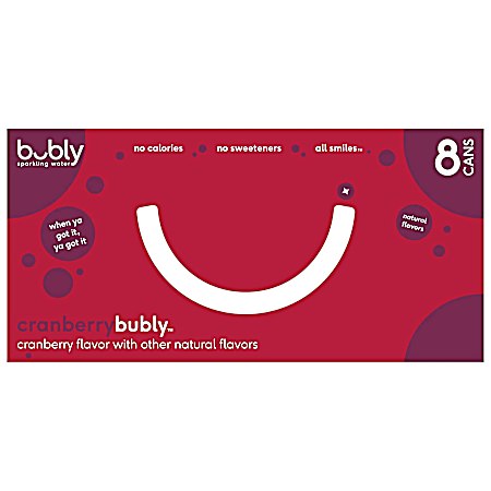 12 oz Cranberry Enhanced Sparkling Water - 8 pk
