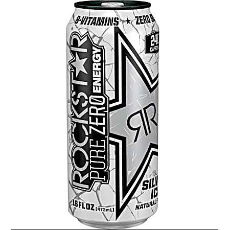 Pure Zero 16 oz Silver Ice Energy Drink