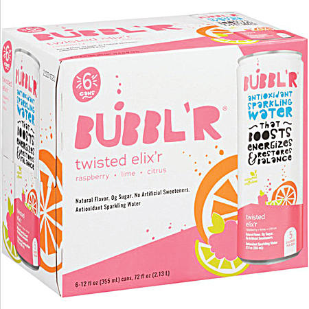 12 fl oz Twisted Elix'r Antioxidant Sparkling Water - 6 Pk