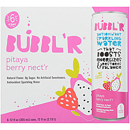 Antioxidant Pitaya Berry Nect'r Sparkling Water - 6 pk