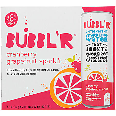 Antioxidant Cranberry Grapefruit Sparkl'r Sparkling Water - 6 pk