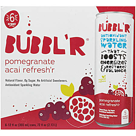 Antioxidant Pomegranate Acai Refresh'r Sparkling Water - 6 pk