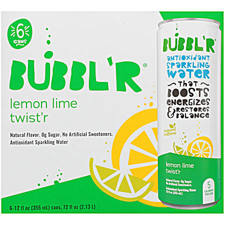 Antioxidant Lemon Lime Twist'r Sparkling Water - 6 pk