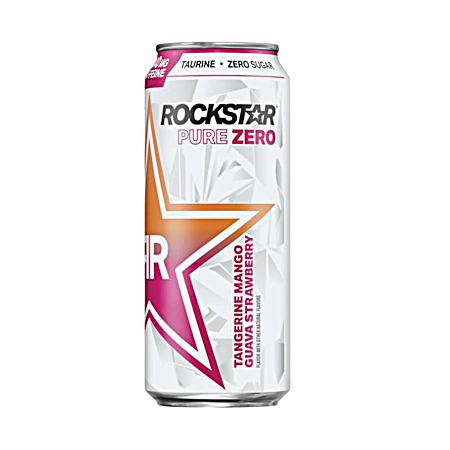 16 oz Pure Zero Tangerine Mango Guava Strawberry Energy Drink