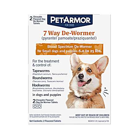 7 Way De-Wormer Tablets for Small Dogs - 2 Ct