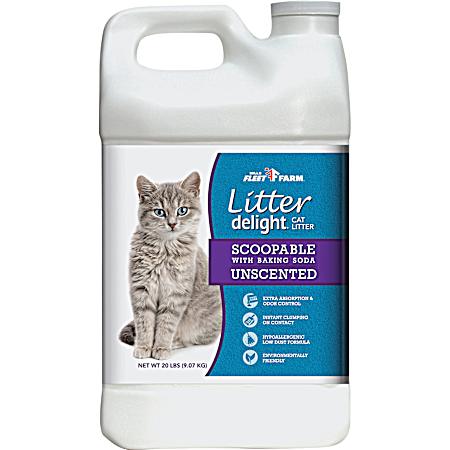 20 lb Scoopable Unscented Clay Cat Litter w/ Baking Soda