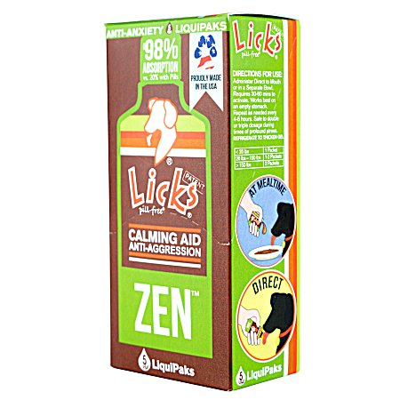 Zen Pill-Free Calming Aid LiquiPaks for Dogs - 5 Pk