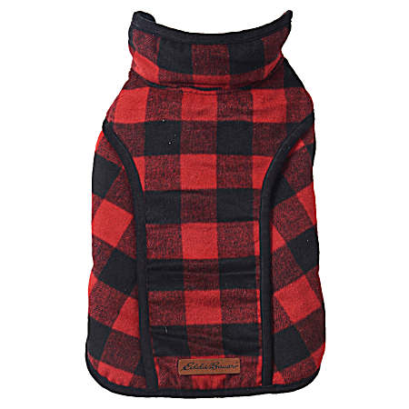 Eddie Bauer Kendall Red/Black Brushed Check Pet Vest