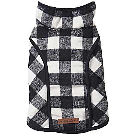 Eddie Bauer Kendall White/Black Brushed Check Pet Vest