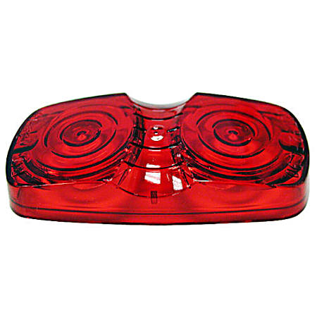 Red Double Bulls-Eye Clearance & Side Marker Replacement Lens - 138-15R