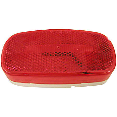 Red Oval LED Clearance & Side Marker Light w/ Reflector - V180R