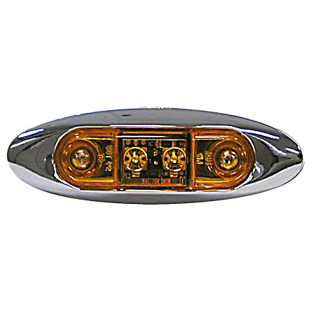 Amber w/ Chrome Bezel LED Mini Clearance & Side Marker Light - V168XA