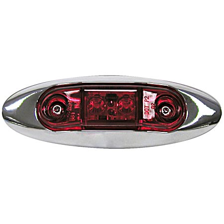 Red w/ Chrome Bezel LED Mini Clearance & Side Marker Light  - V168XR