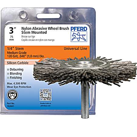 3 In. Nylon Abrasive Wheel Brush Stem Mounted