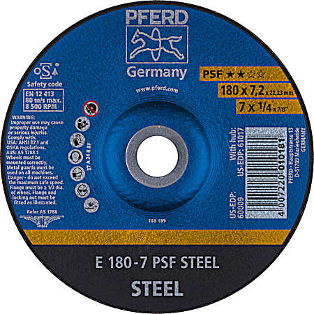 7 x 1/4 x 7/8 in Grinding Wheel for Steel