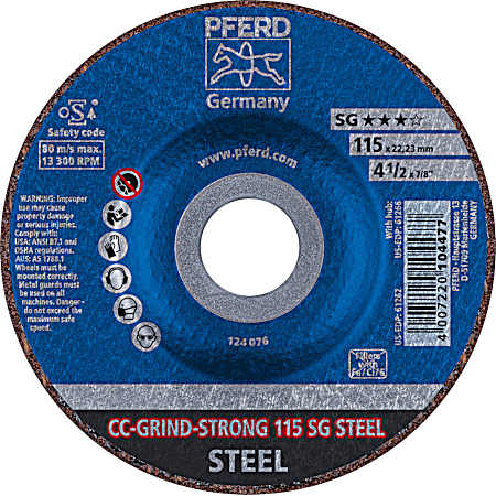 4-1/2 x 1/4 in CC-GRIND-STRONG Fast Grinding Wheel for Steel