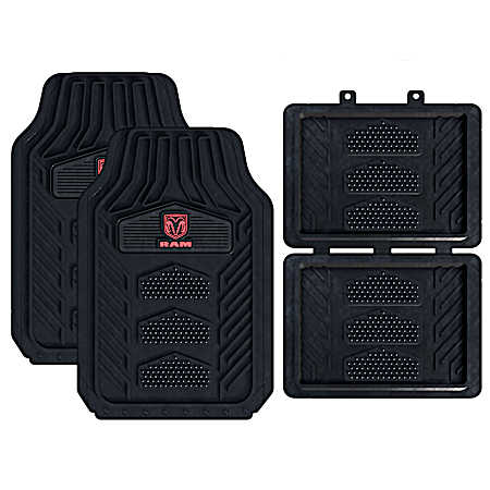 4 Pc Black Ram Weatherpro Floor Mat Set
