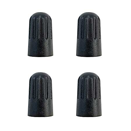 TPMS Black Plastic Valve Caps - 4 Pk