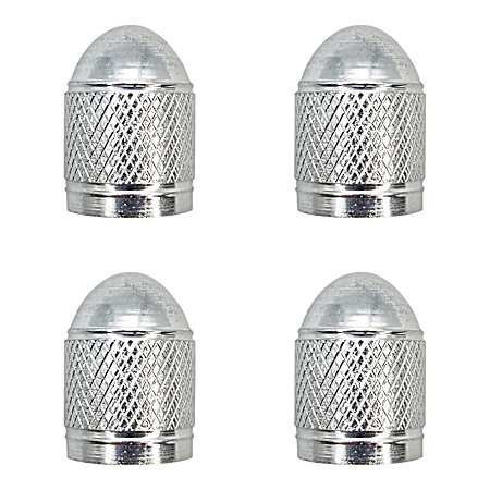 Silver Aluminum Valve Caps - 4 Pk