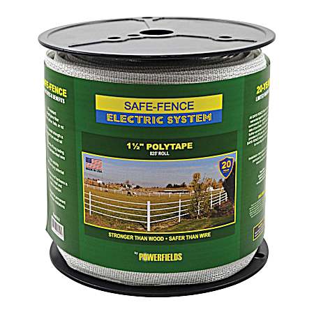 1.5 in White 15-Wire Electric Fence Polytape