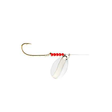 White/Chrome Red Devil Single Hook Spinner