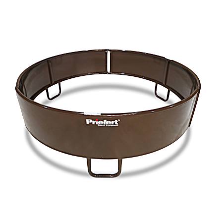 Brown Heavy-Duty Solid Panel Round Bale Feeder for Horses