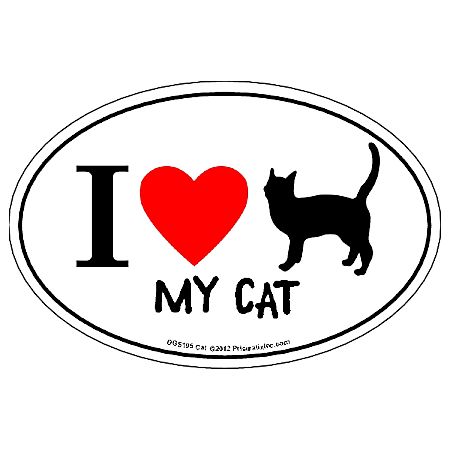 I Heart My Cat Silhouette Magnet