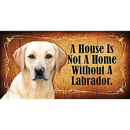 Home Wood Sign w/ Yellow Labrador