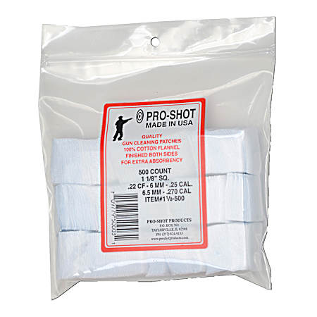 1-1/8 in Square Patches .22 Cal/.270 Cal - 500 Ct
