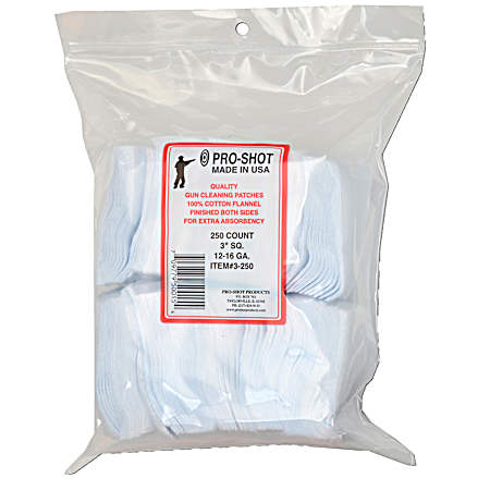 3 in Square Patches 12 Ga/16 Ga - 250 Ct