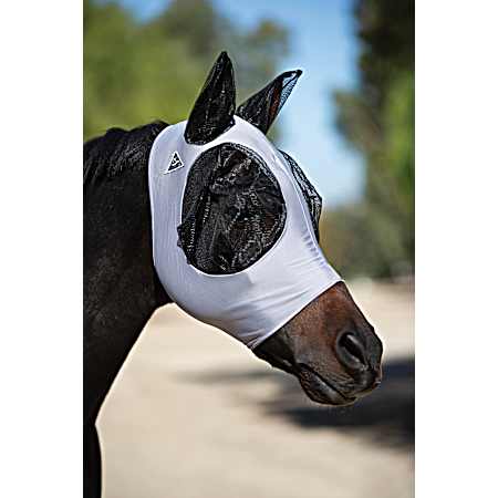 Small/Cob Charcoal Comfort Fit Lycra Fly Mask for Horses