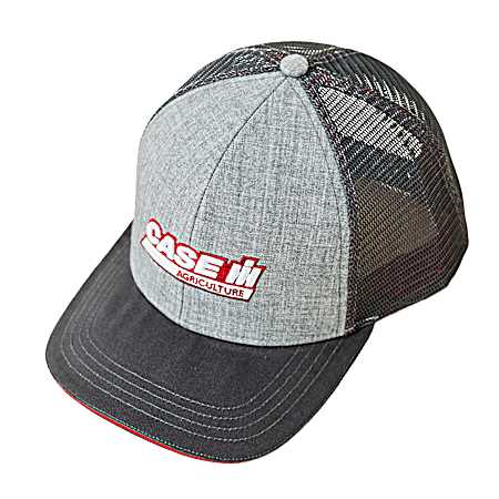 Men's Grey Case IH Embroidered Mesh Back Trucker Cap