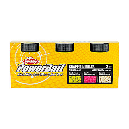 PowerBait ChromaGlow Crappie Nibble - 3 pk Assorted