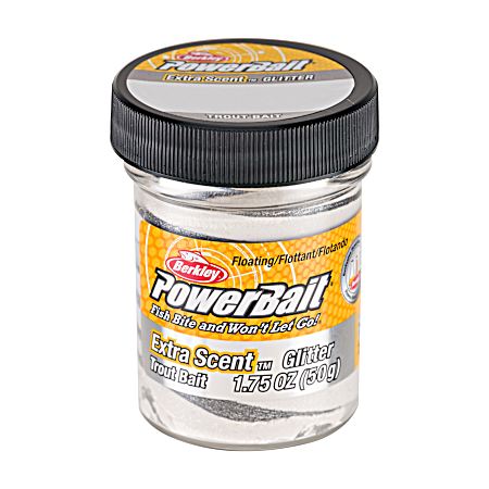 1.8 oz Silver Vein PowerBait Glitter Trout Bait Jar