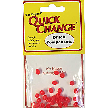 Soft Silicone Beads - Fluorescent/Red