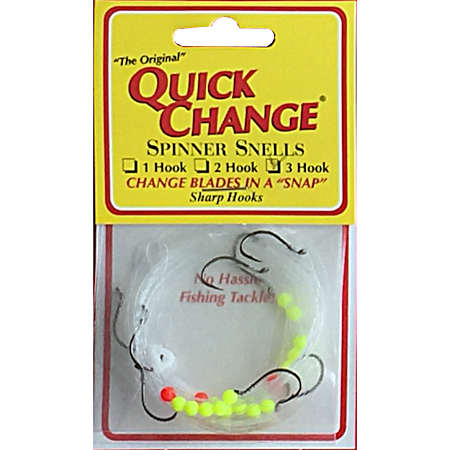 3 Hook Spinner Snells - Chartreuse