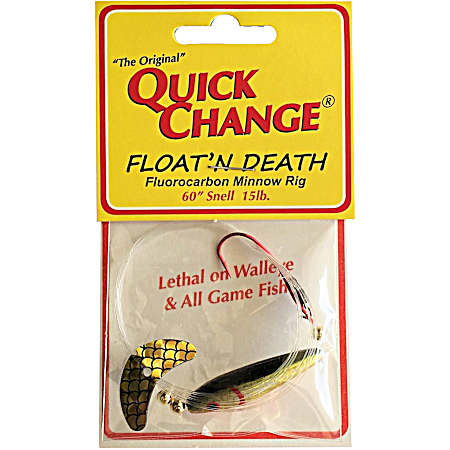 Gold Shiner Float'n Death Wing Blade Minnow Rig