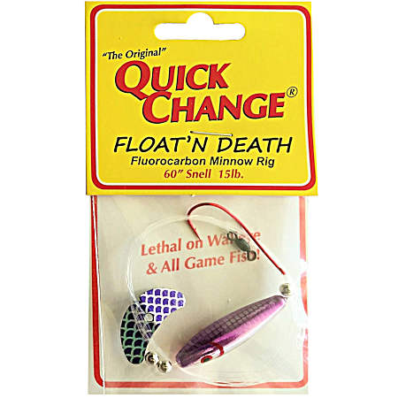Purple Cisco Float'n Death Wing Blade Minnow Rig