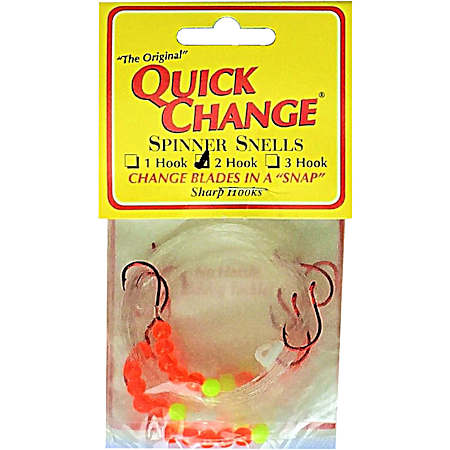 Orange 2 Hook Spinner Snell Rig - 6 Pk