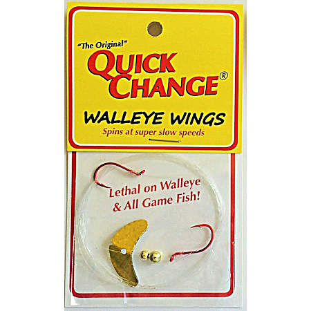 Gold Sparkle 2-Hook Walleye Wing Harness