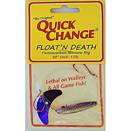Purple Smelt 2-Hook Float'n Death Wing Blade Minnow Rig