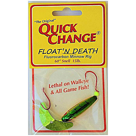 Firetiger 2-Hook Float'n Death Wing Blade Minnow Rig