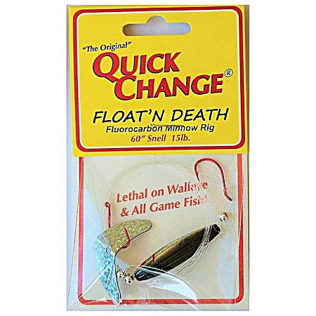 Silver Minnow 2-Hook Float'n Death Wing Blade Minnow Rig