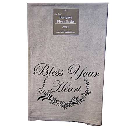 Natural Bless Your Heart Flour Sack Towel
