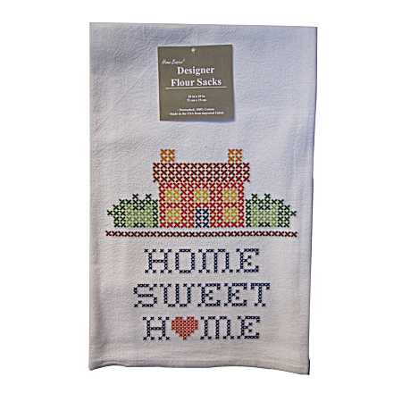 Soft White Home Sweet Home Flour Sack Towel