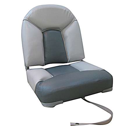 Gray & Charcoal Heavy Plush Deluxe Boat Seat
