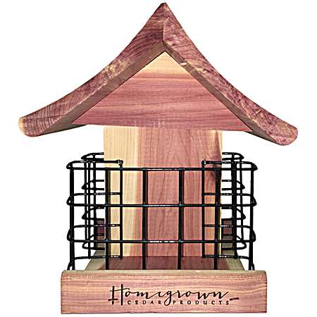 Double Cedar Wood Suit Bird Feeder